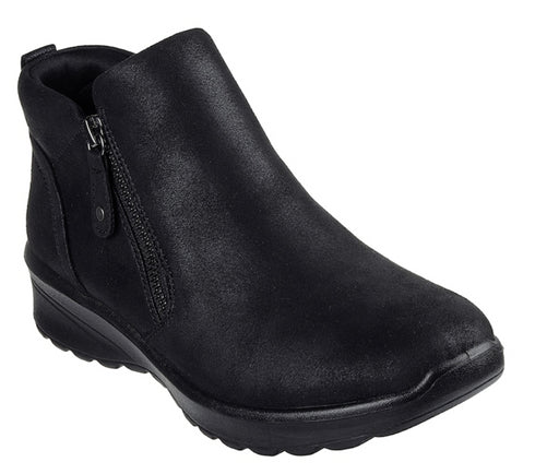 Ghete sport, dama, SKECHERS LOVELY VIBE-FALL IN BLOOM 158952-BBK negru, piele ecologica